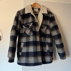 Size Medium RD Style Plaid Sherpa Jacket